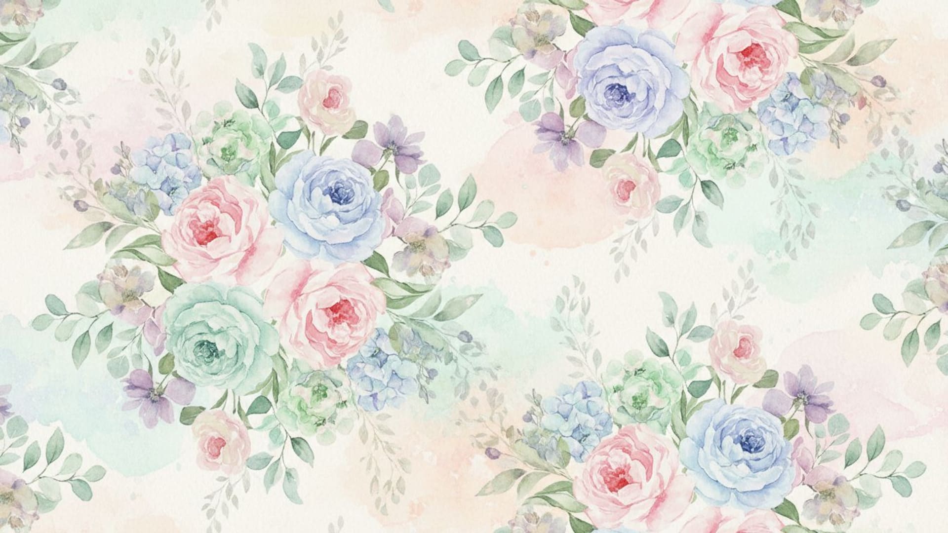 Bouquet floral aquarelle aux pétales doux fond pastel romantique élégant fond ecran art floral