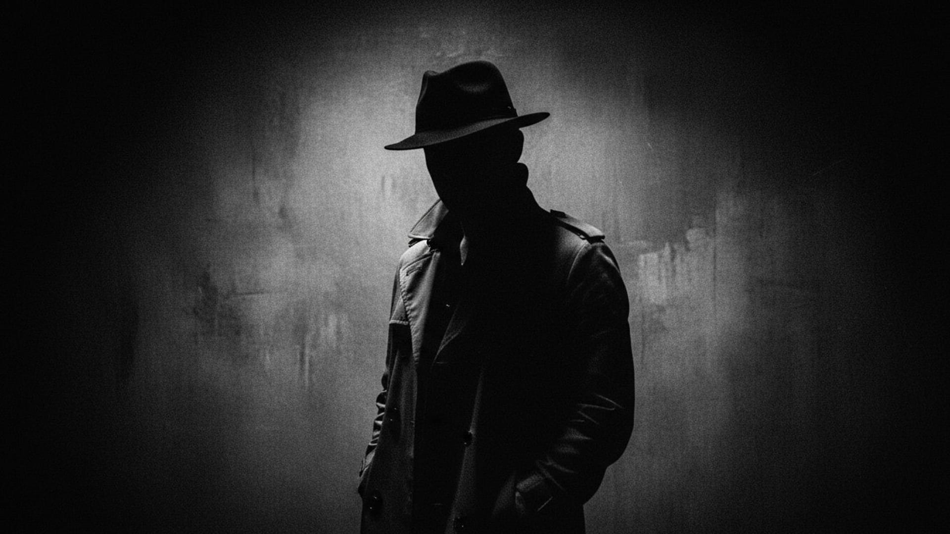 éclairage cinématographique sombre et dramatique, clair-obscur, silhouettes, portrait, fond ecran, studio, grain, noir et blanc, artistique, texture
