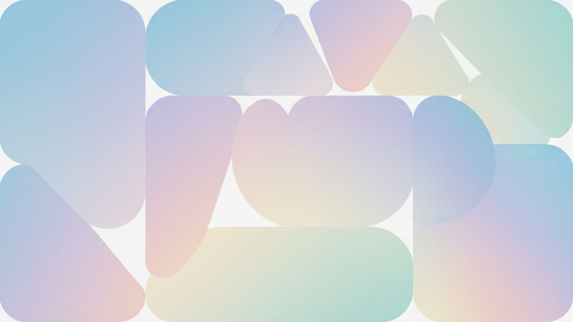 formes abstraites minimalistes dégradés pastel doux design épuré fond d'écran