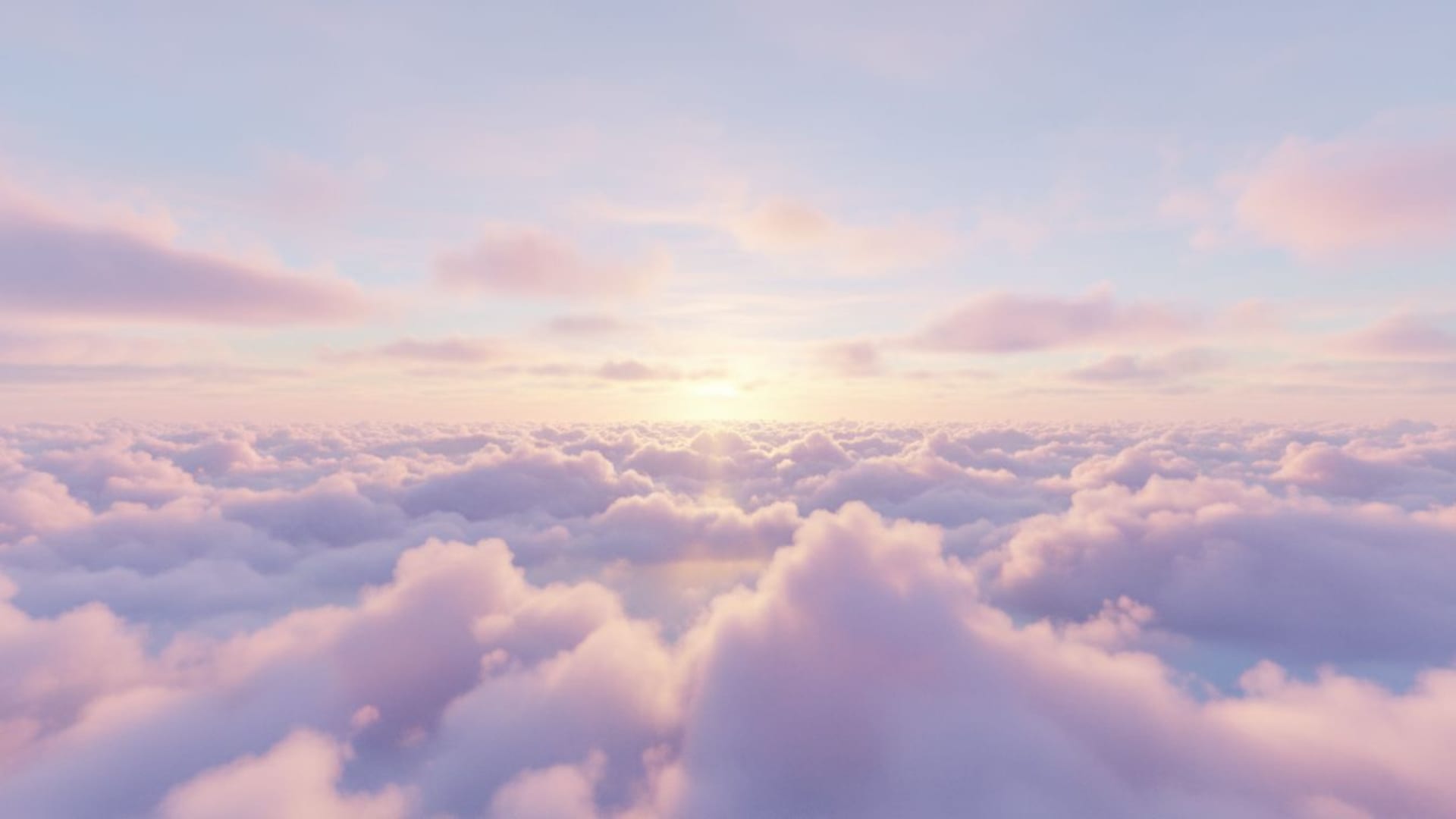 Paysage de nuages lever de soleil ciel pastel nuages doux rayons de lumière fond ecran serein