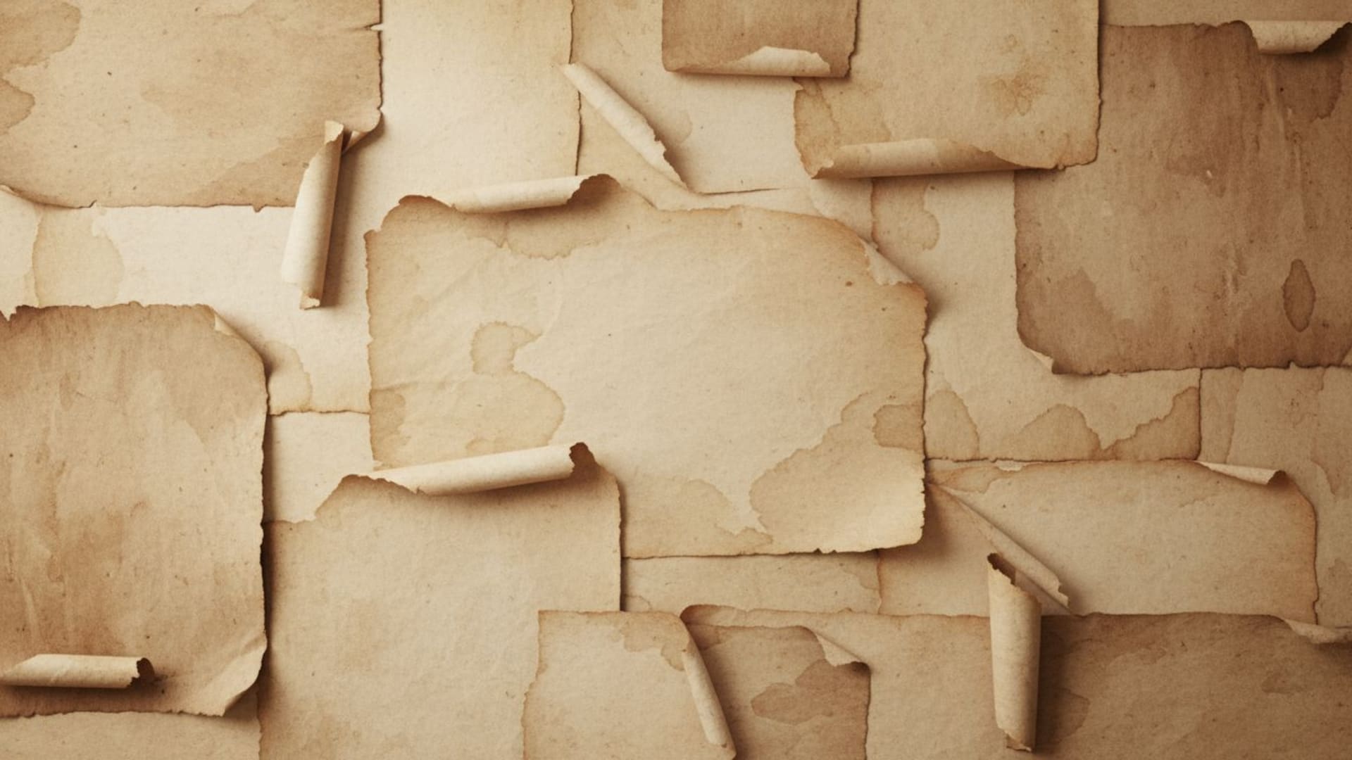 papier vintage kraft avec textures plissées, bords roulés, fond de fond ecran
