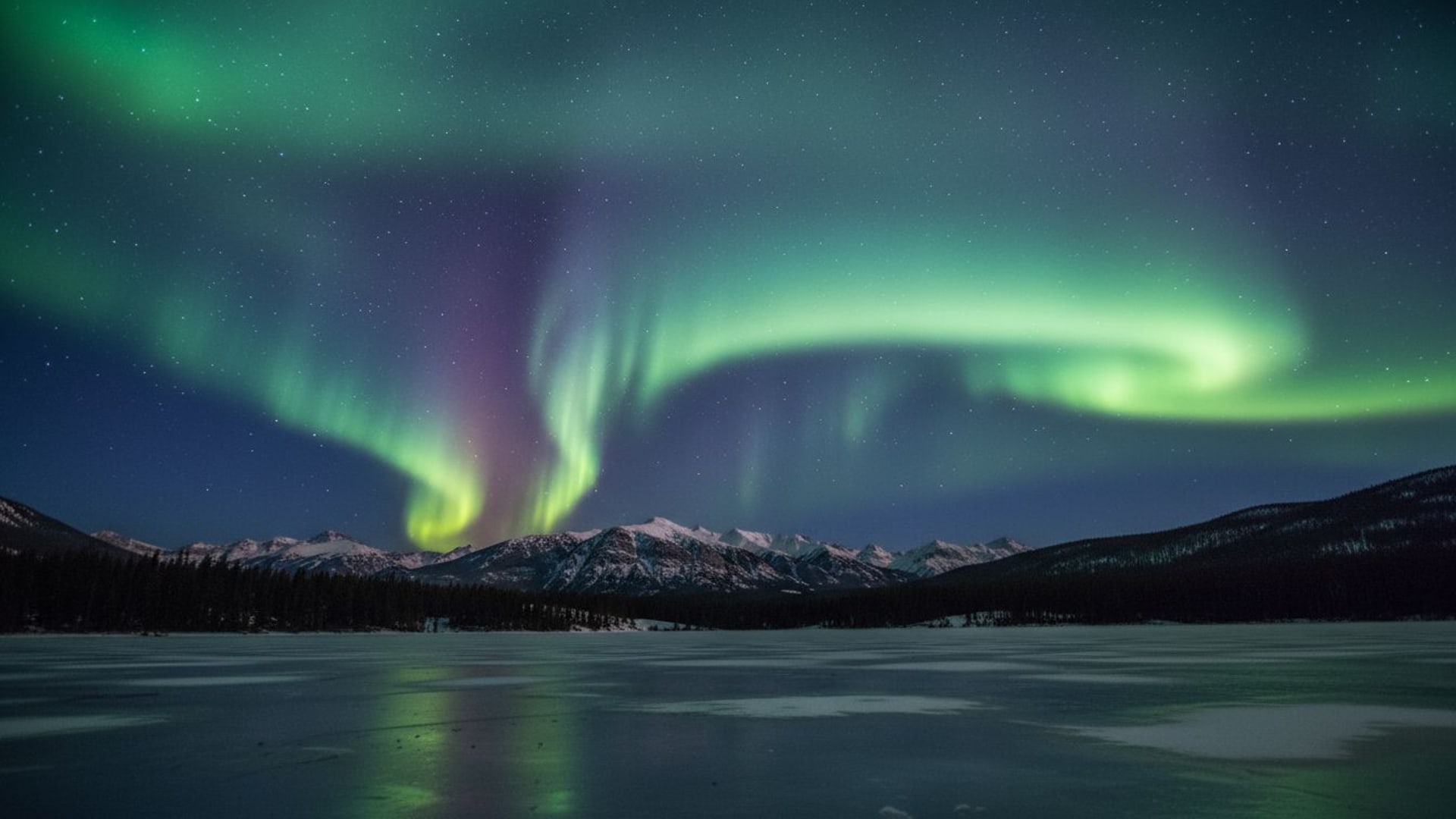aurore boréale lumières du nord ciel nocturne dégradé de couleurs fond ecran magique