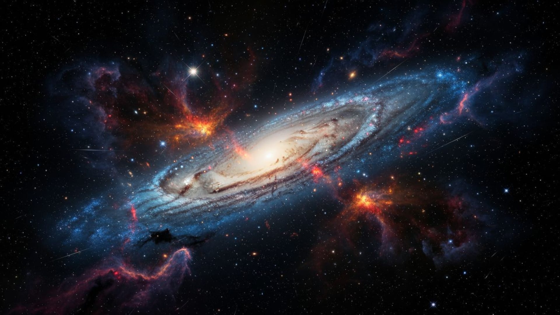 galaxie nébuleuse espace étoiles cosmos fond ecran mode sombre haute résolution bureau