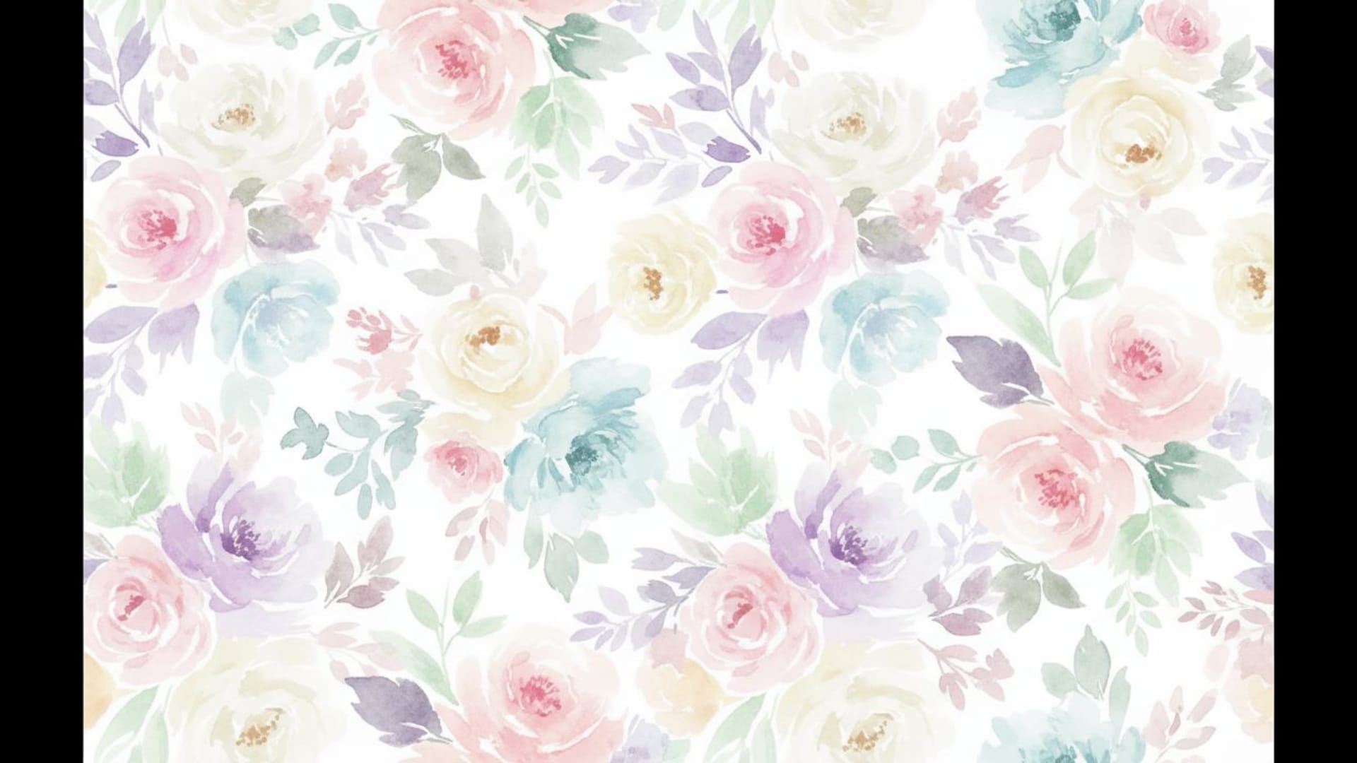 fond ecran floral aquarelle pastel doux fond d'écran féminin romantique pour ordinateur de bureau