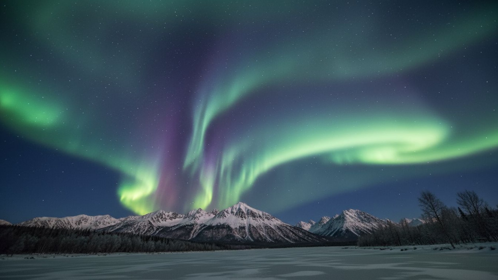 aurore boréale lumières du nord ciel fond ecran nuit froid paysage haute résolution