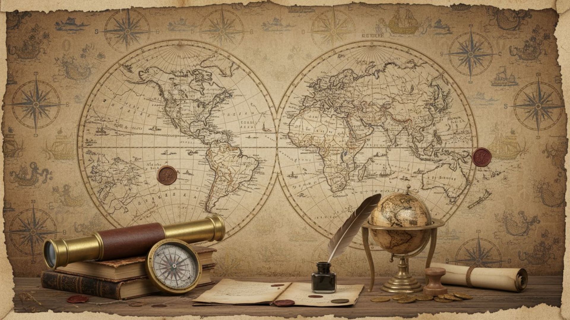 vieille carte parchemin vintage fond ecran antique exploration du monde décoration de bureau