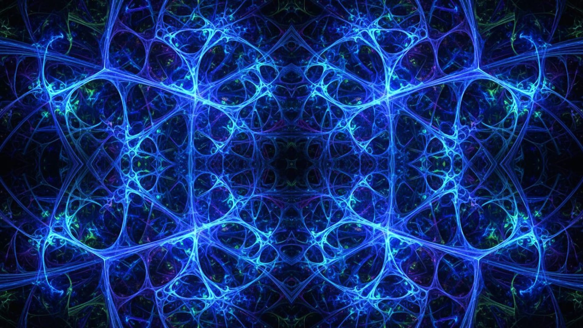 motifs fractals bleu électrique géométrie complexe fond ecran art numérique pour ordinateur de bureau