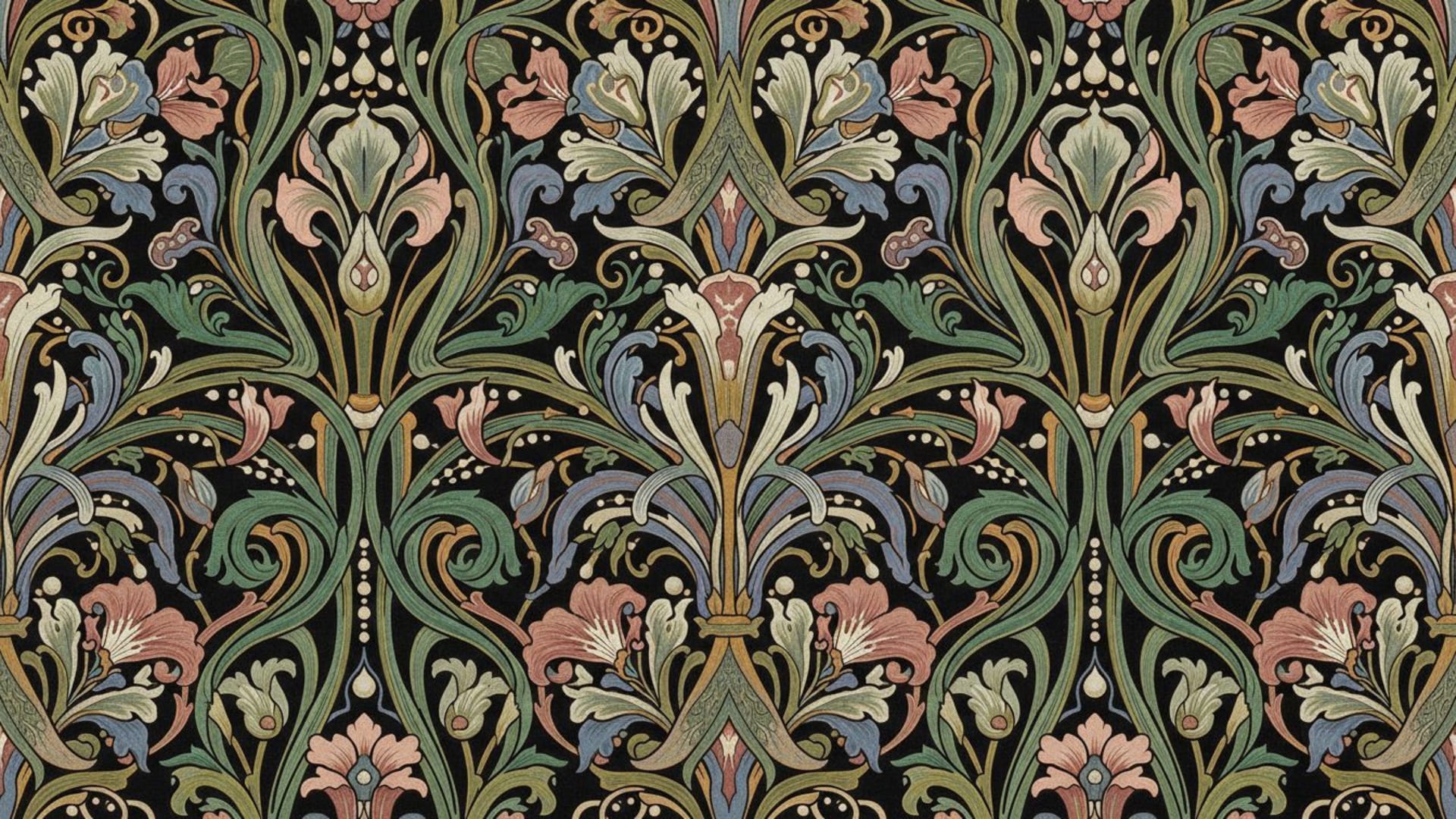 motifs floraux Art Nouveau ornés décoratif fond ecran vintage élégant mots-clés