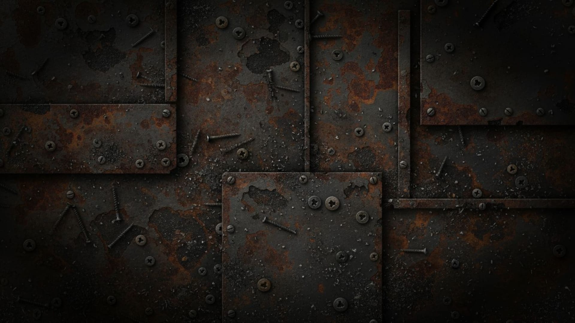 Texture métallique industrielle acier rouillé revival fond ecran urbain atelier vis pileusement décomposition vignette