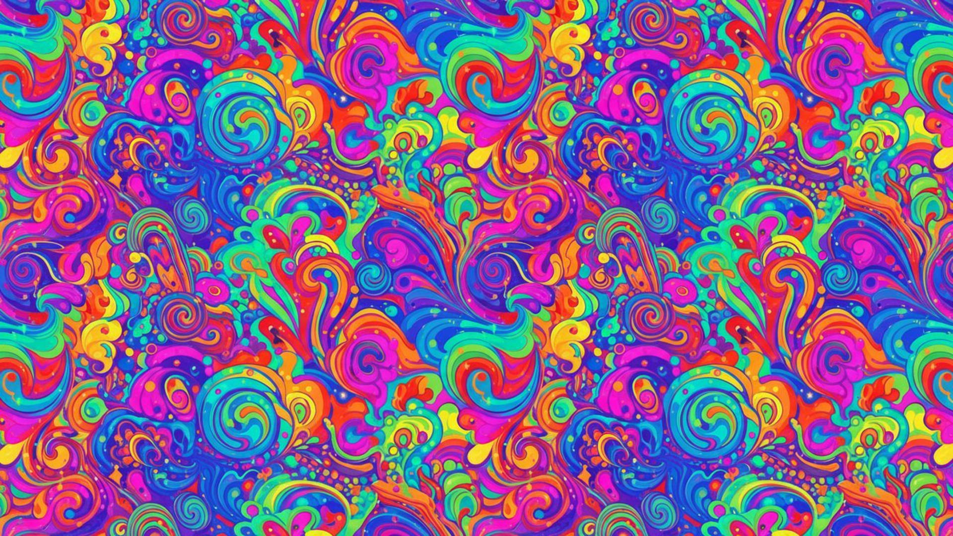 motifs en spirale psychédéliques couleurs vives fond ecran rétro des années 60 défiant l'esprit psychédélique vibrant