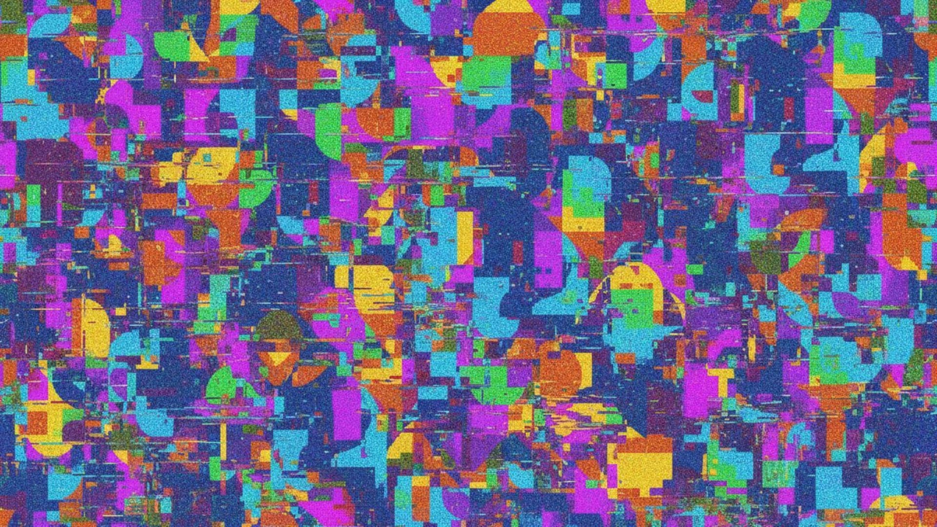 art numérique déformation glitch pixels colorés mosaïque vibrante fond ecran forme