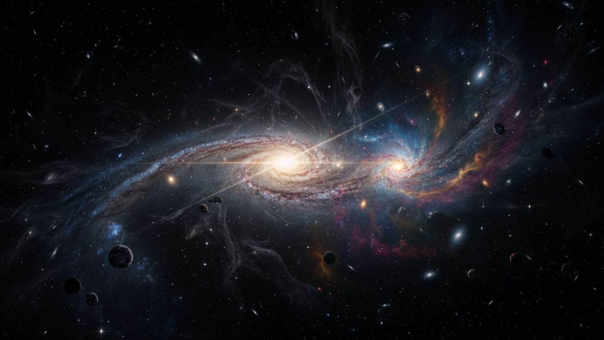 espace galaxie nébuleuse étoiles tourbillons cosmiques galaxies éruption solaire matière noire