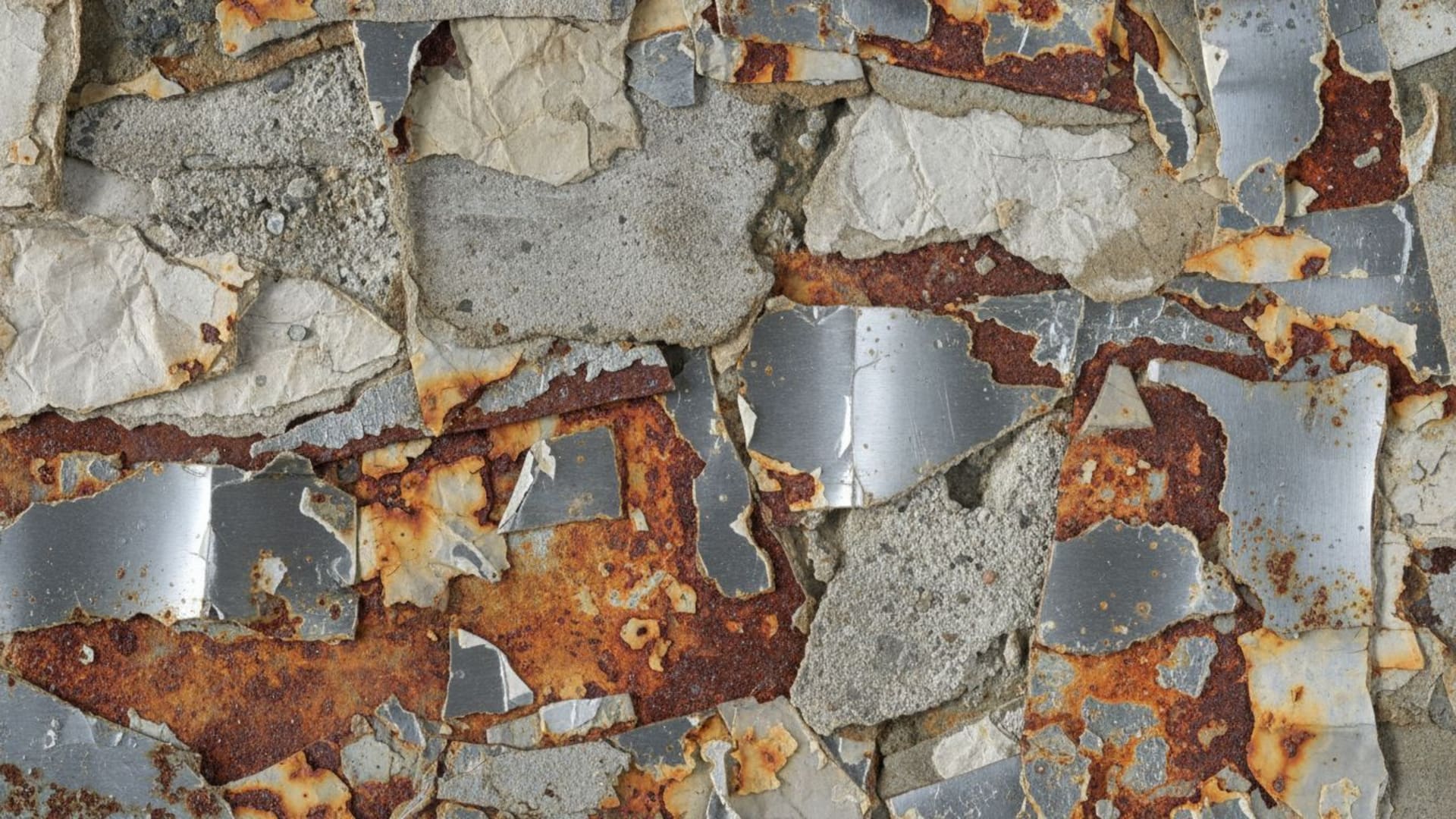 Textures grues, papier, béton, rouille, métal, abstrait, rugueux, gros plan, motif