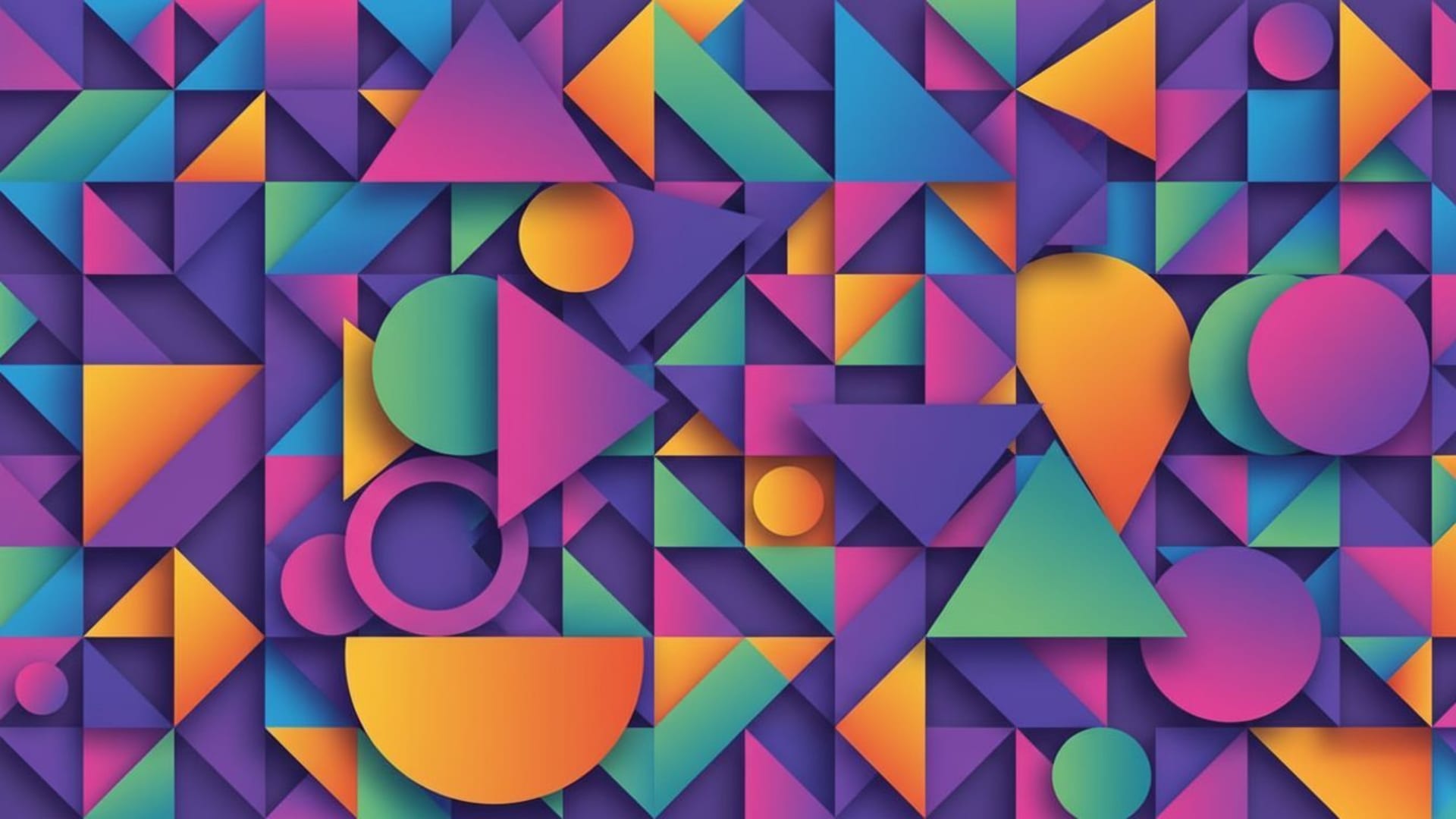 formes géométriques abstraites couleurs vibrantes dégradés art de décoration mural moderne