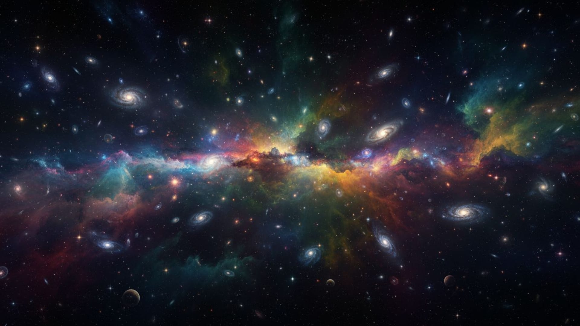 poussière de nébuleuse spatiale tourbillonnante galaxie colorée fond d'écran espace profond rêve cosmique