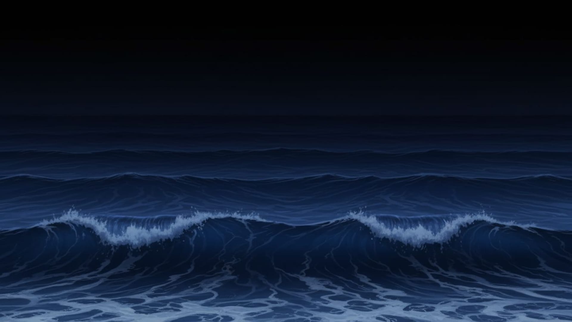 Vagues d'océan de minuit fond d'écran bleu foncé mélancolique serein dégradé saphir écume
