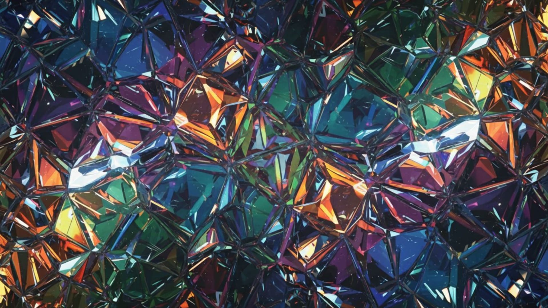 reflets abstraits en verre brillant fond ecran prismatique surfaces de cristal éclat de lumière