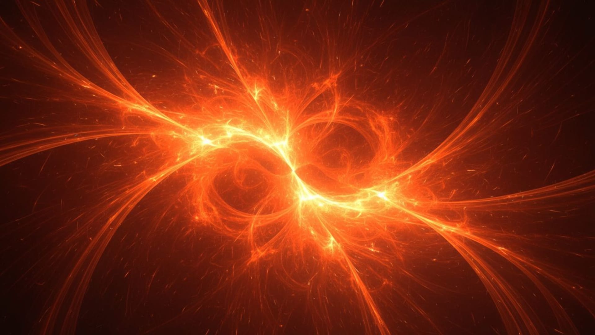 Motif abstrait d’éruption solaire orange rouge jaune fond ecran énergie dynamique