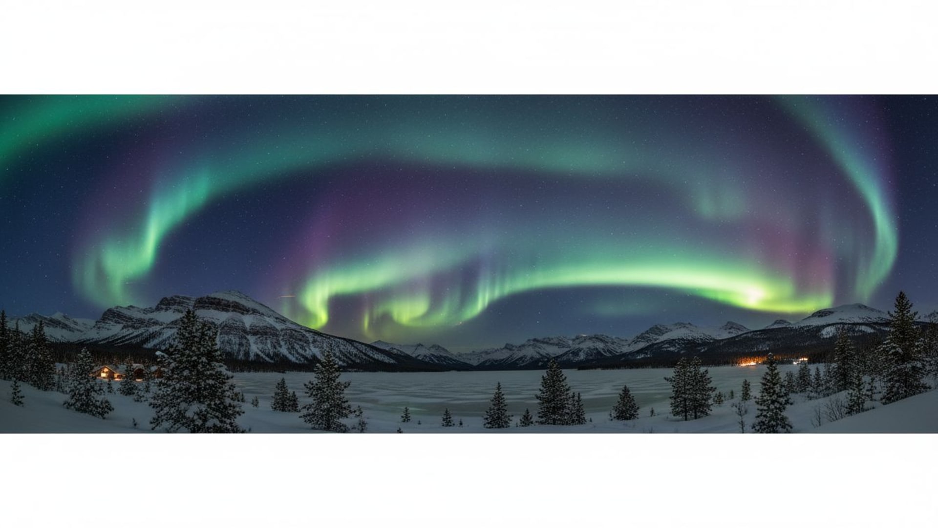 Aurore boréale lumières du nord ciel nocturne panorama fond ecran couleurs oniriques