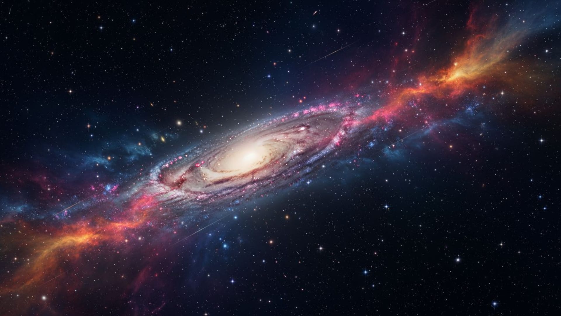 nébuleuse spatiale galaxie étoiles vide sombre cosmos dégradé de couleurs fond d'écran science-fiction astral immensité espace profond