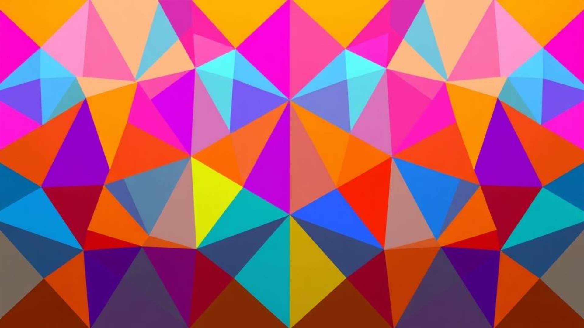 Motifs de mosaïque géométrique en polygones aux couleurs vives et fluorescentes pour fond ecran à blocs colorés