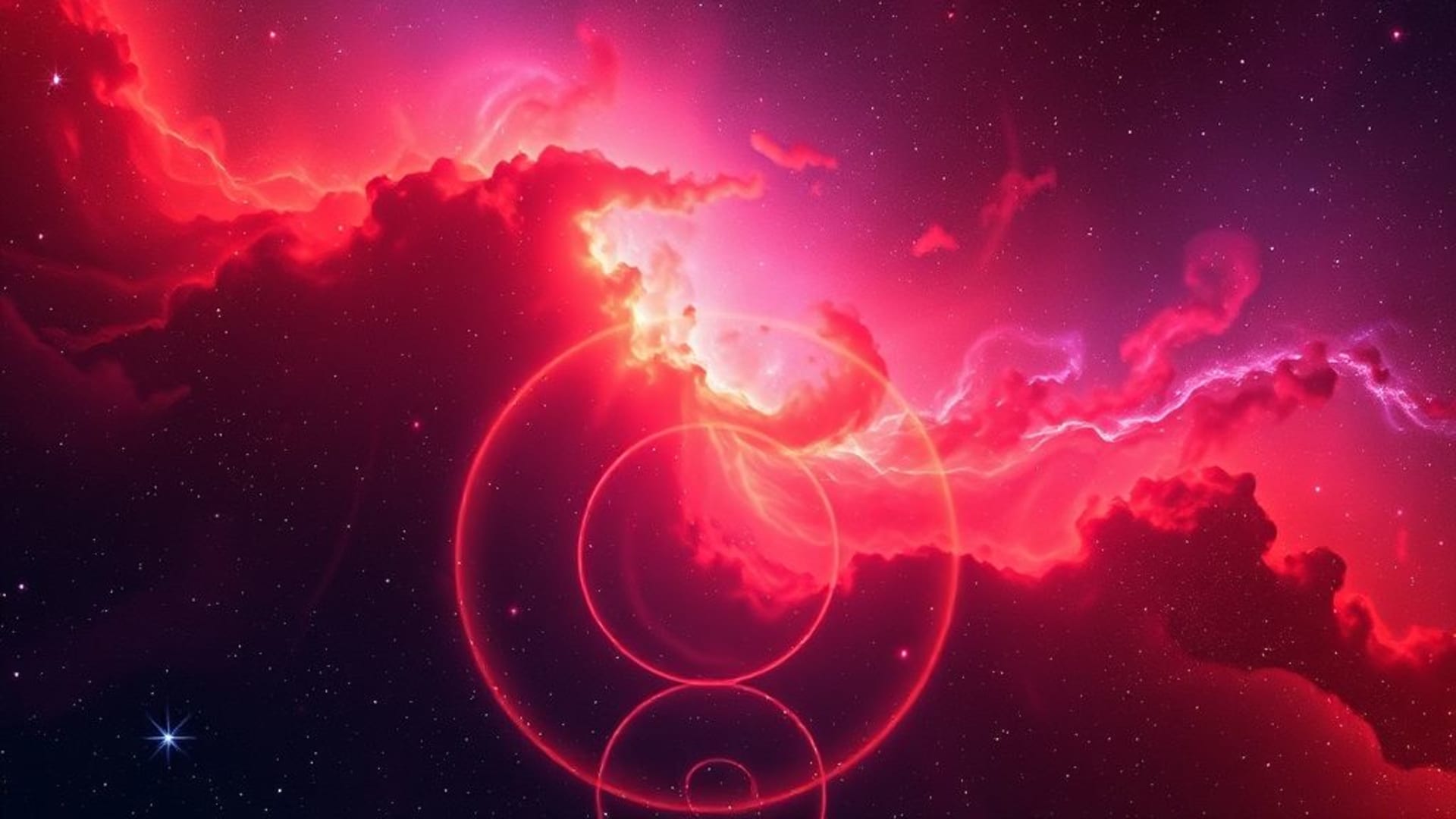 nébuleuse spatiale orange rose tourbillons cosmiques poussière d’étoiles espace sombre fond d’écran