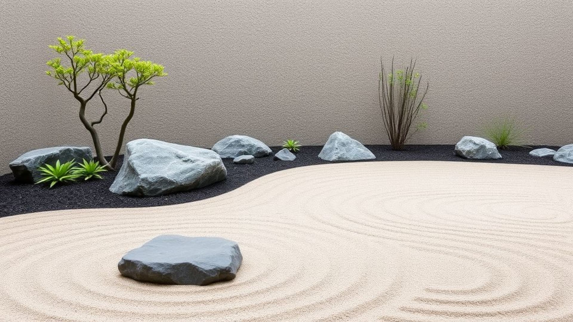 jardin zen rochers sable motifs de toile de fond minimaliste design calme