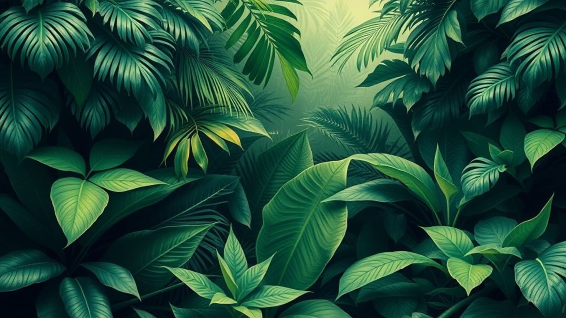 verdure botanique feuilles tropicales jungle luxuriante fond ecran botanique nature calme fraîche légère aérienne