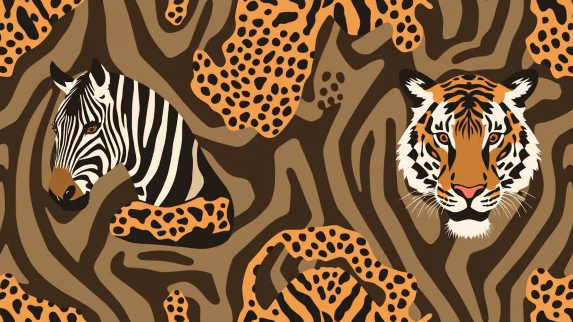 animal abstrait imprimés zèbre léopard tigre safari sauvage motif fond ecran texture jungle faune décoratif