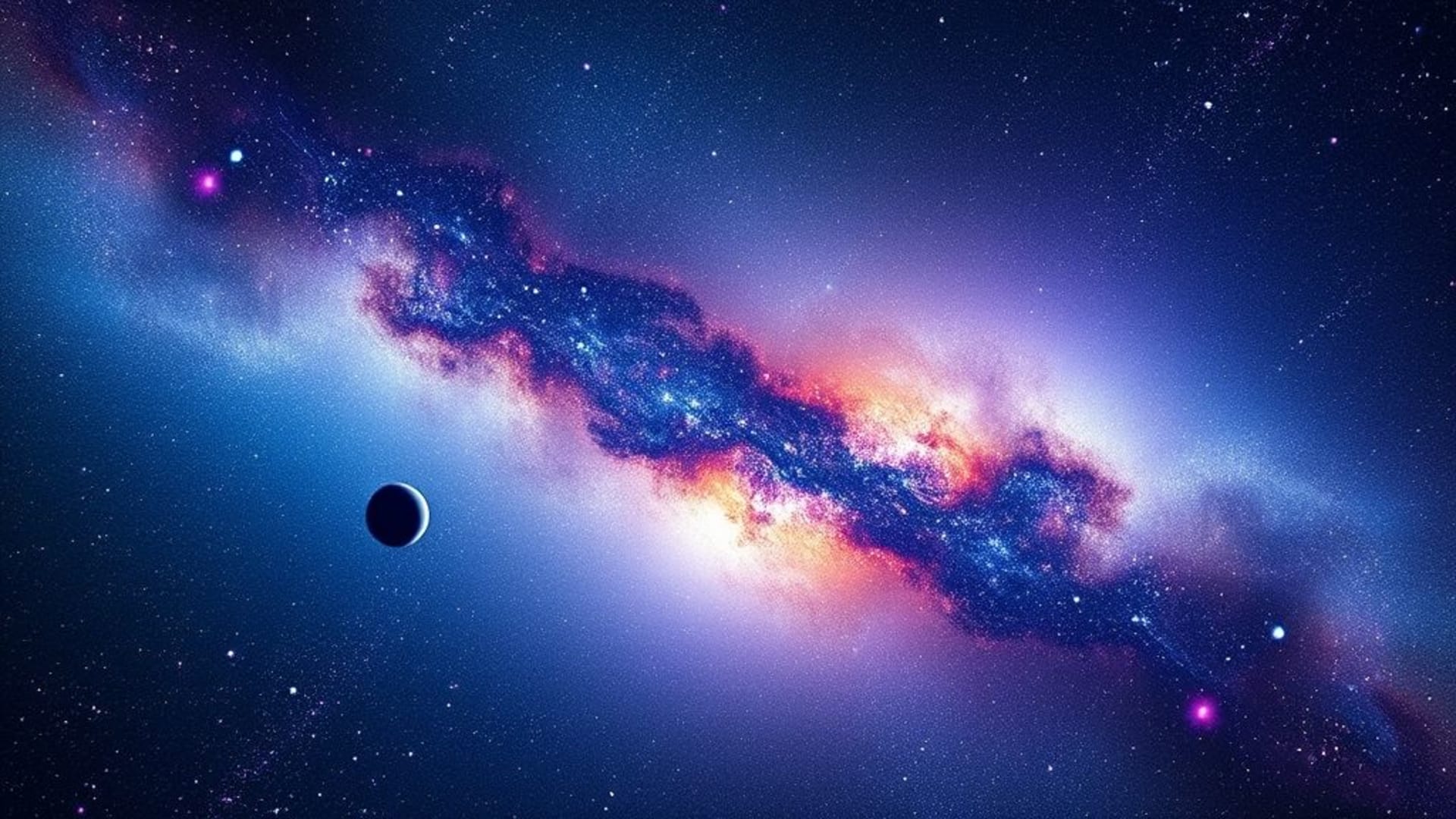 nébuleuse spatiale galaxie étoiles espace profond poussière cosmique satellites trou noir aurore pulsars voie lactée télescope science-fiction rêveur coloré