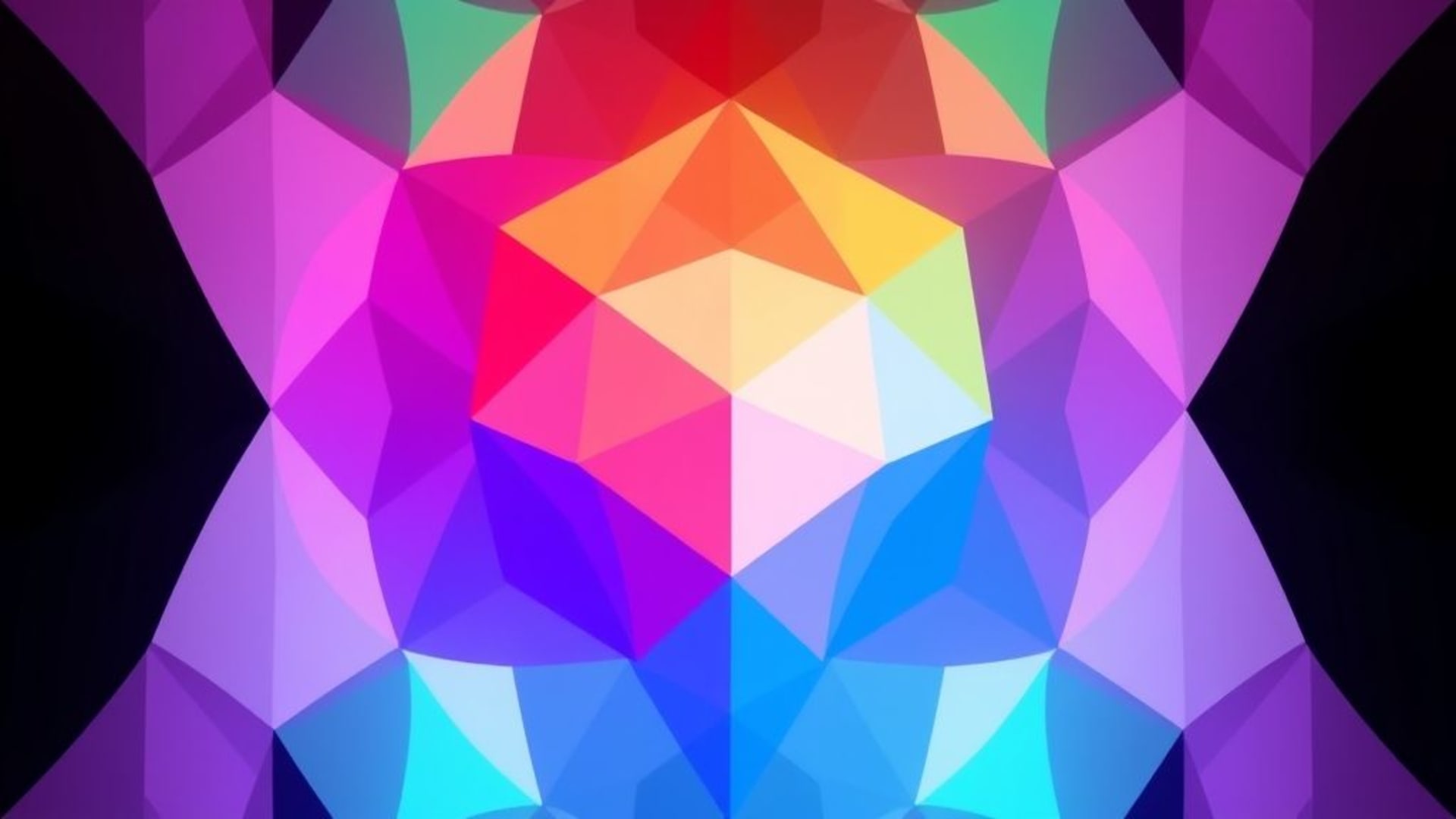 abstrait géométrique, formes low-poly, polygones, couleurs audacieuses, damiers de cubes, illusion 3D, dégradé vibrant, fond ecran moderne, art numérique