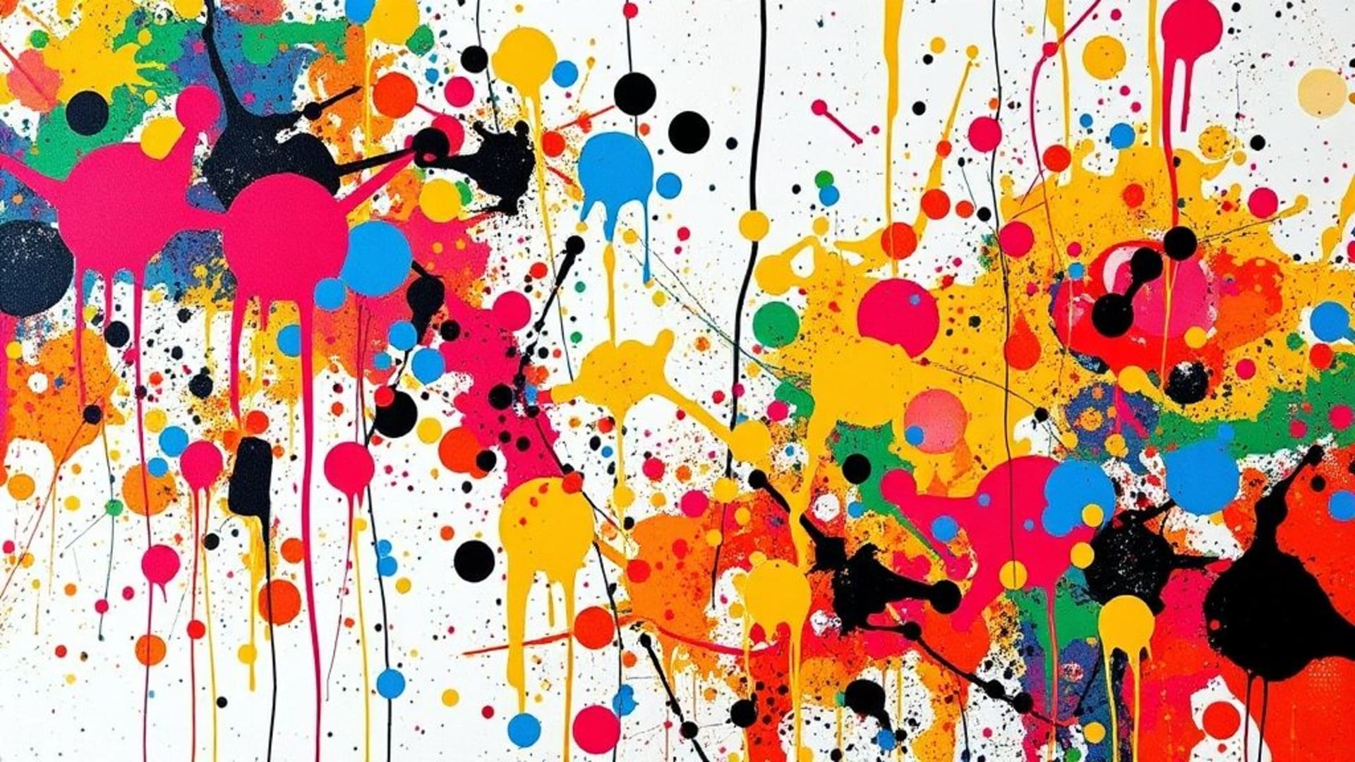 fond ecran abstrait à éclaboussures de peinture en acrylique avec textures, couleurs vibrantes, décoration moderne chaotique