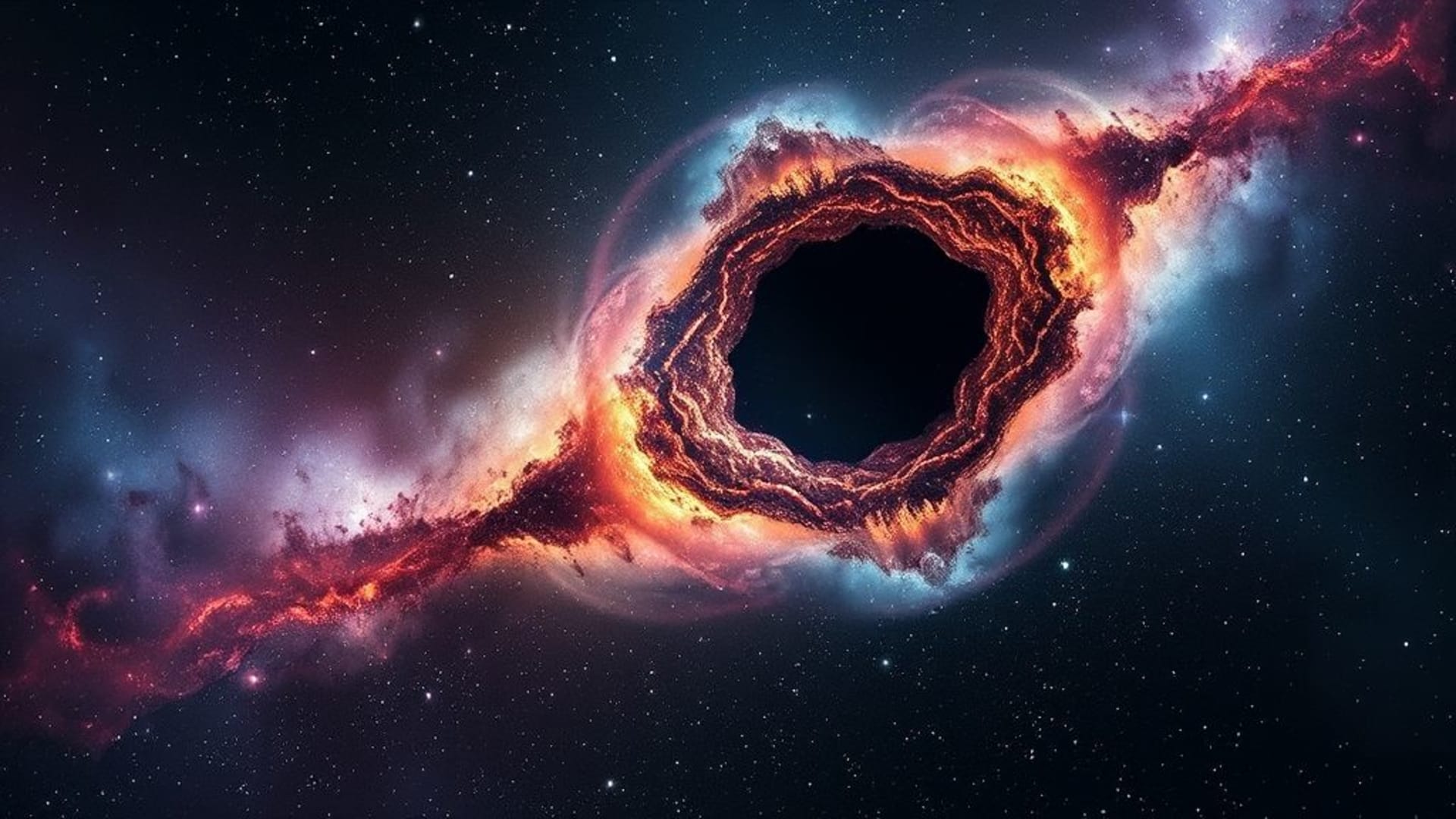 opéra spatial nébuleuse amas d'étoiles poussière cosmique trou noir fond ecran science-fiction