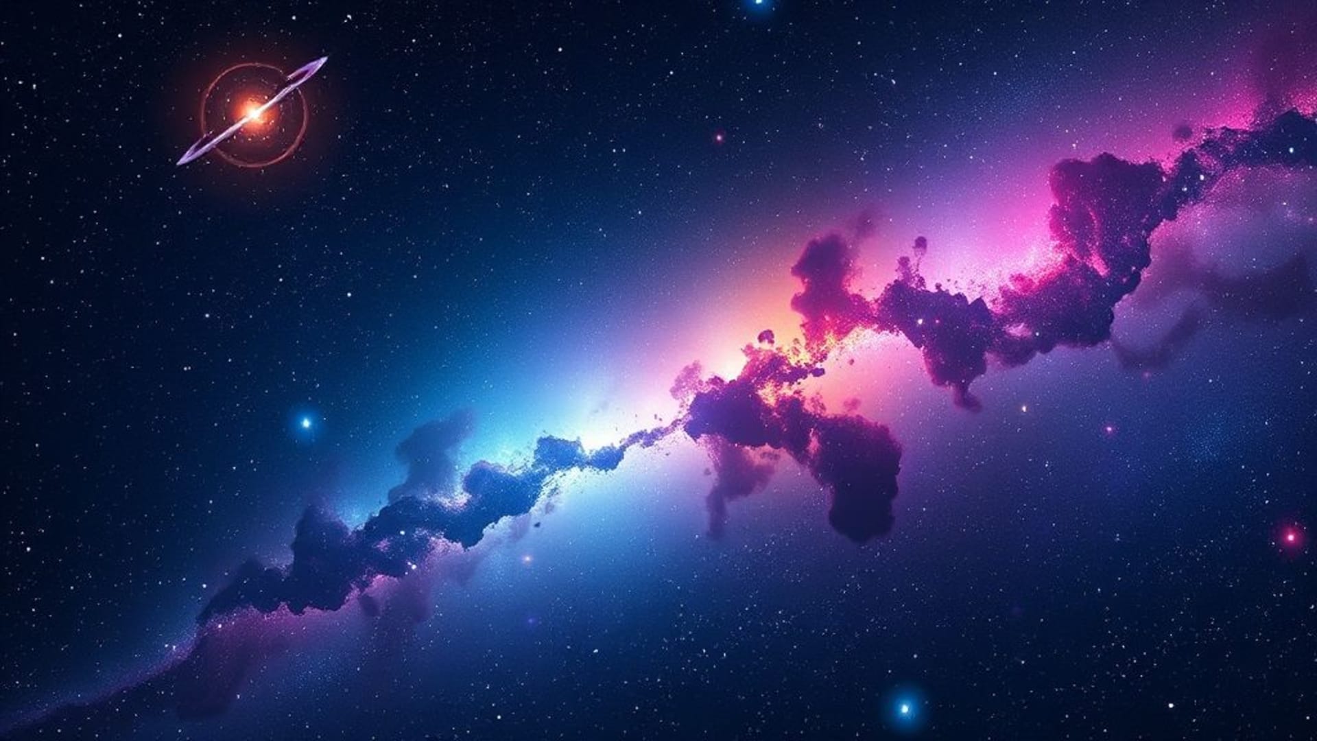 nébuleuse spatiale galaxies colorées poussière cosmique étoiles espace profond fond d'écran science-fiction onirique