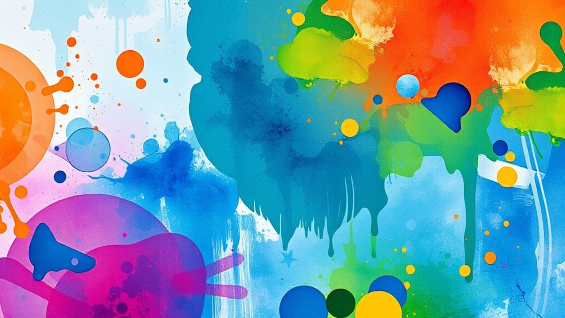 tache d'aquarelle abstraite paysage informe éclaboussure colorée textures lumineuses dynamiques fond d'écran artistique