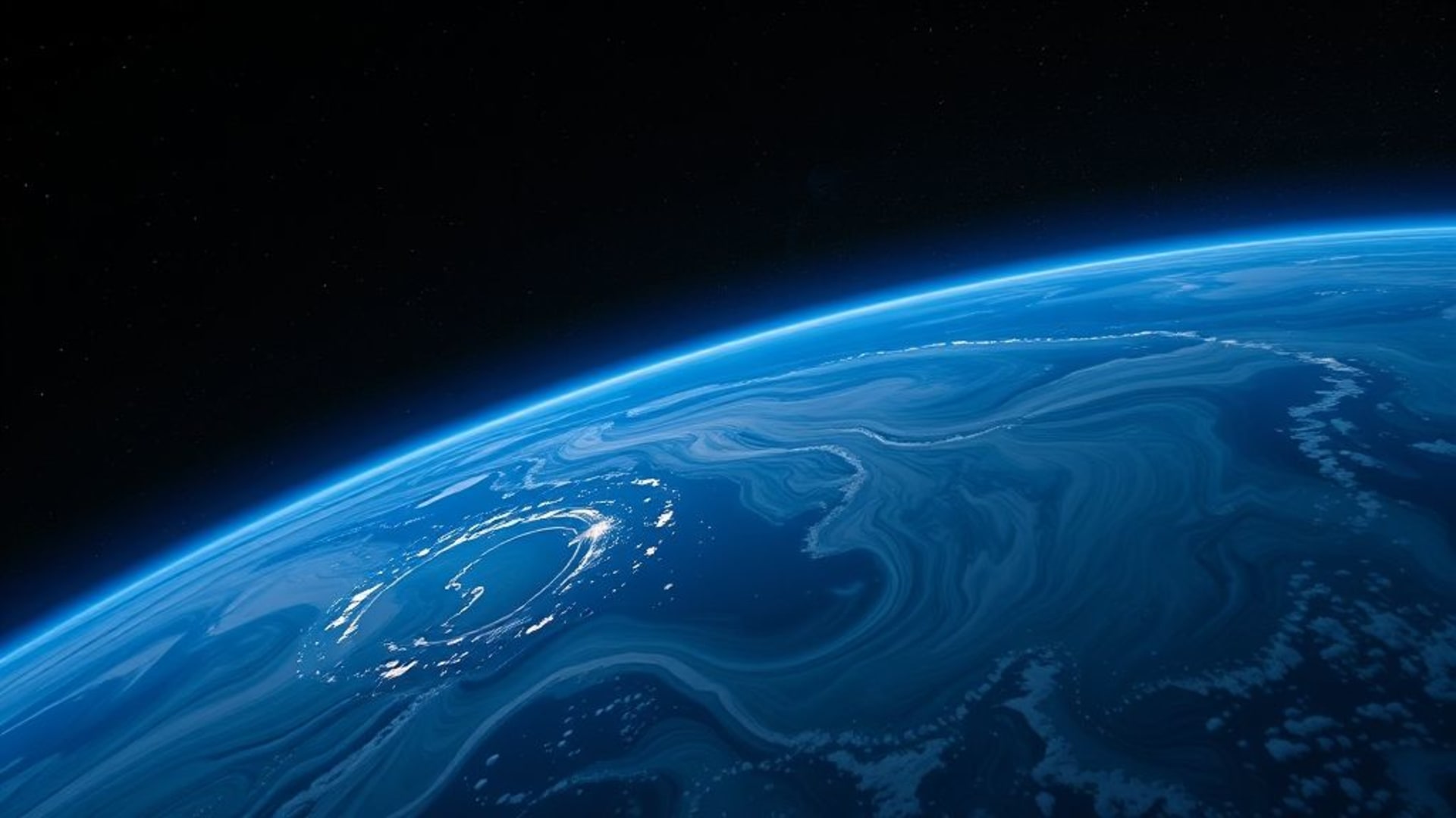 la terre vue de l'espace sphère bleue motifs nuageux lumières nocturnes géopolitiques